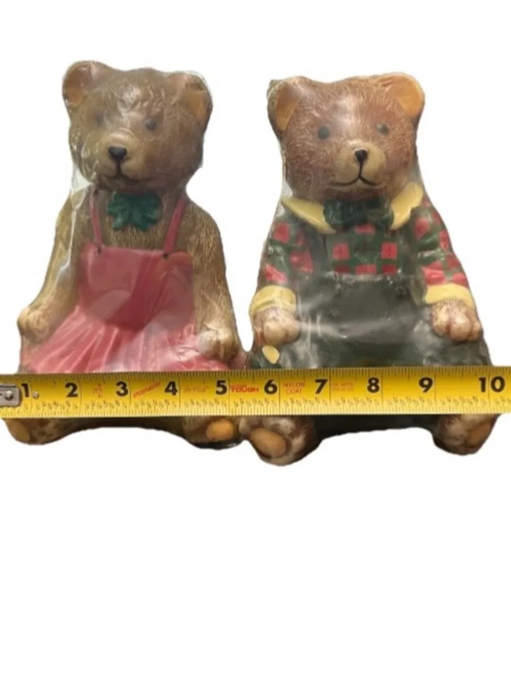 Vintage Teddy Bear Figural Candles Set Country Holiday Christmas Decor New